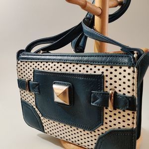 Charming Charlie Vintage Style Blue and White Bag‎
